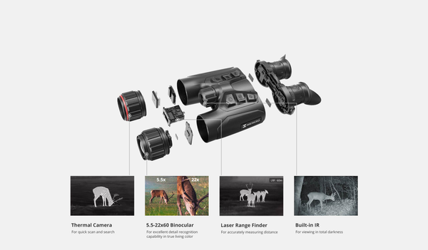 Multispektral-Fernglas HIKMICRO Habrok 4K HE25LN 5.5–22×60 – mit 4K Digital, Wärmebild & Laser Range Finder, Bild 2